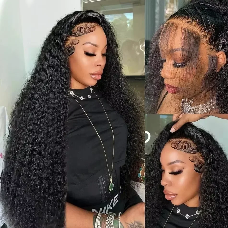 Perruques de cheveux humains longue de vague profonde 13x4 HD dentelle transparente 13x6 pour les femmes 220% densité Anaê – Image 7