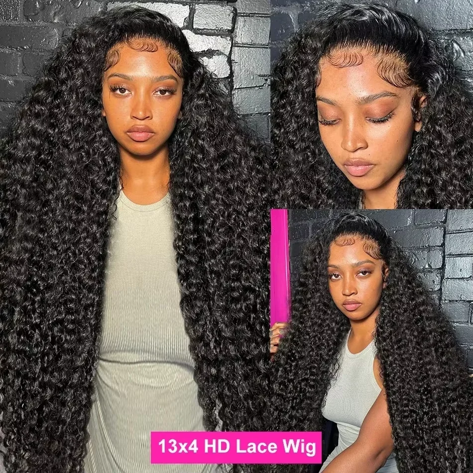 Perruques de cheveux humains longue de vague profonde 13x4 HD dentelle transparente 13x6 pour les femmes 220% densité Anaê – Image 9