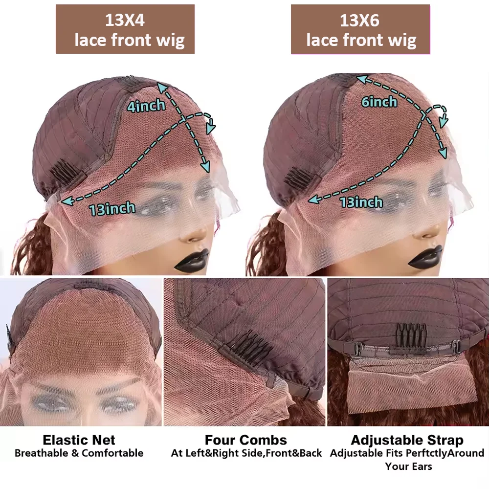 Perruque vaguée brun chocolat 13x6 HD dentelle avant cheveux humains 200 densité HD pour femmes Andréa – Image 5