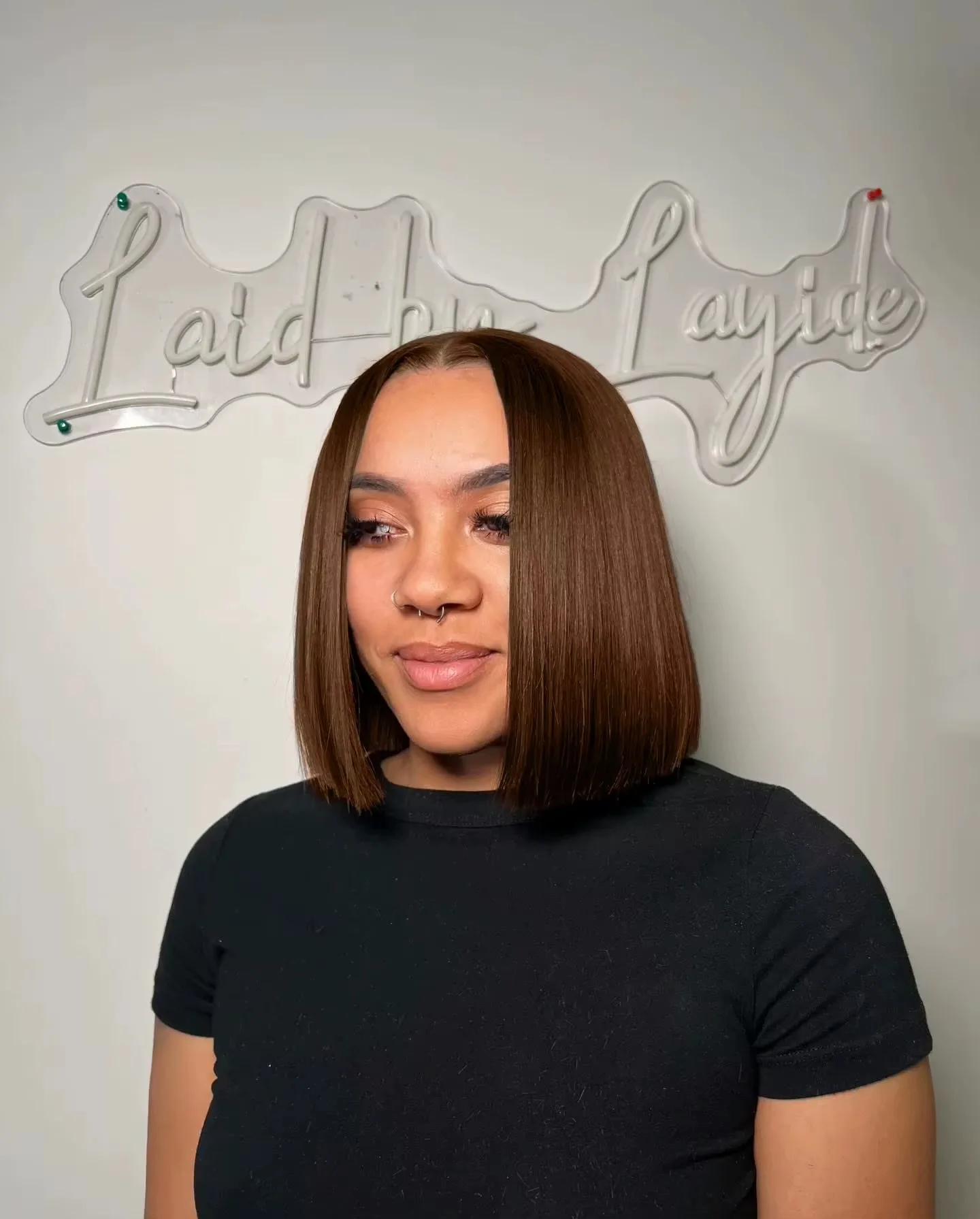 Perruques Bob brésiliennes droites brune 7x5 sans colle 100% cheveux humains # 4 13x4 HD Alyson – Image 7