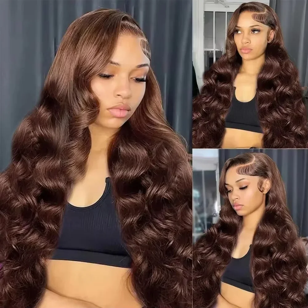 Perruque longue ondulée 13x6 chocolat brun HD dentelle cheveux humains 46 pouces 200 densité femmes Astrid – Image 10