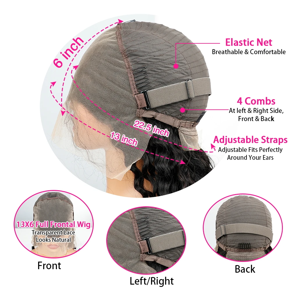 Perruque longue ondulée 13x6 chocolat brun HD dentelle cheveux humains 46 pouces 200 densité femmes Astrid – Image 8