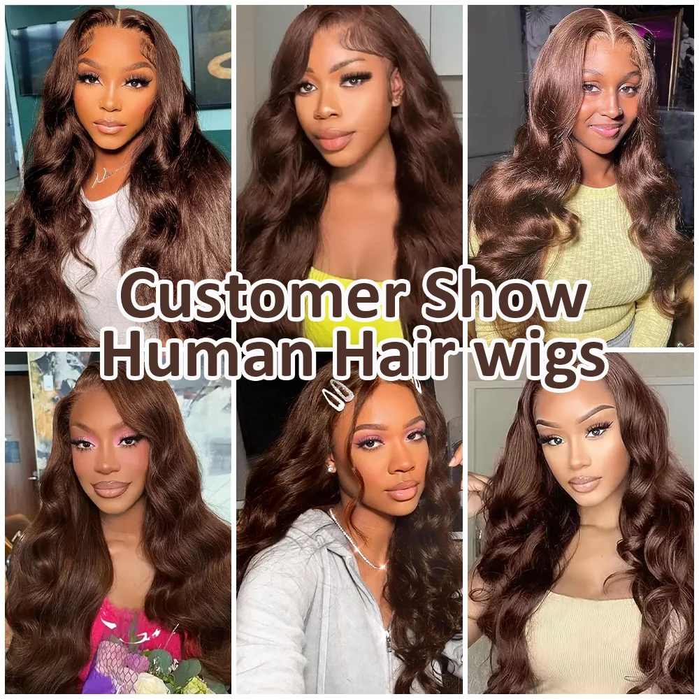 Perruque vaguée brun chocolat 13x6 HD dentelle avant cheveux humains 200 densité HD pour femmes Andréa – Image 6