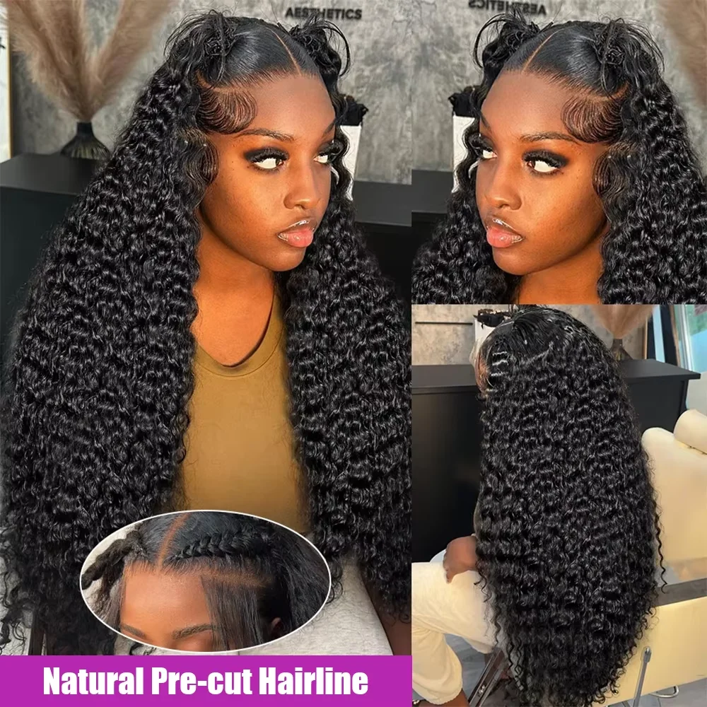 Perruques de cheveux humains longue de vague profonde 13x4 HD dentelle transparente 13x6 pour les femmes 220% densité Anaê – Image 8
