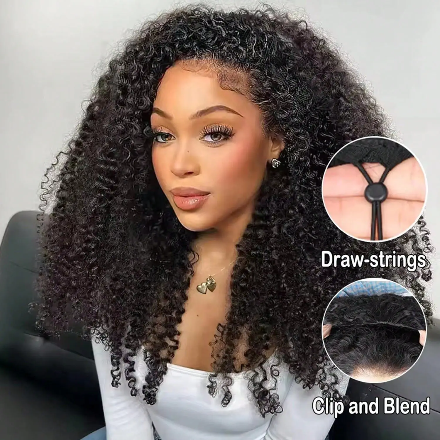 Perruque bandeau en cheveux humains ondulés, 16 pouces, sans colle, brésiliens lisses, ondulations profondes Amélie – Image 11