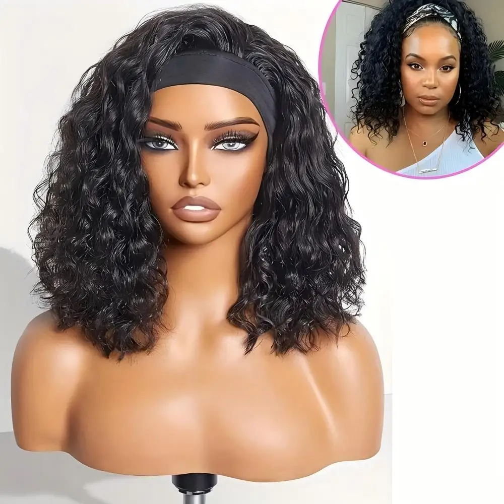 Perruques bandeau bouclées crépues en cheveux humains brésiliens, densité 200%, 20 pouces, sans colle Adélaïde – Image 2