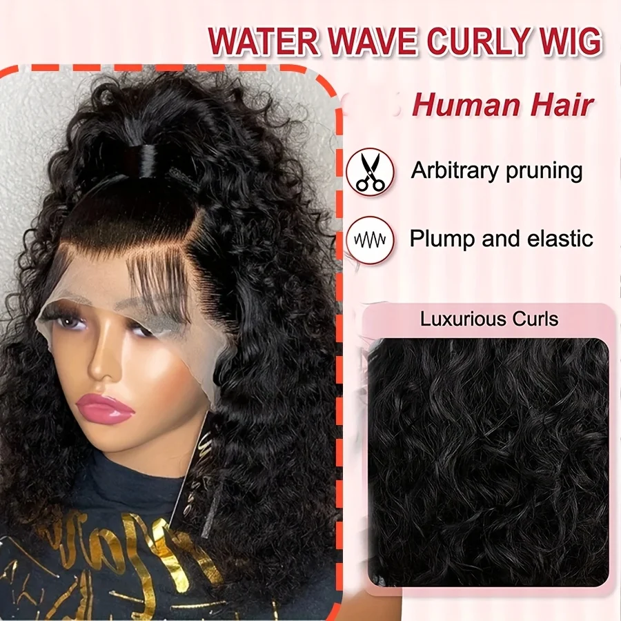 Perruque BOB vague profonde cheveux humains 13x4 HD dentelle avant sans colle courte Angel – Image 3