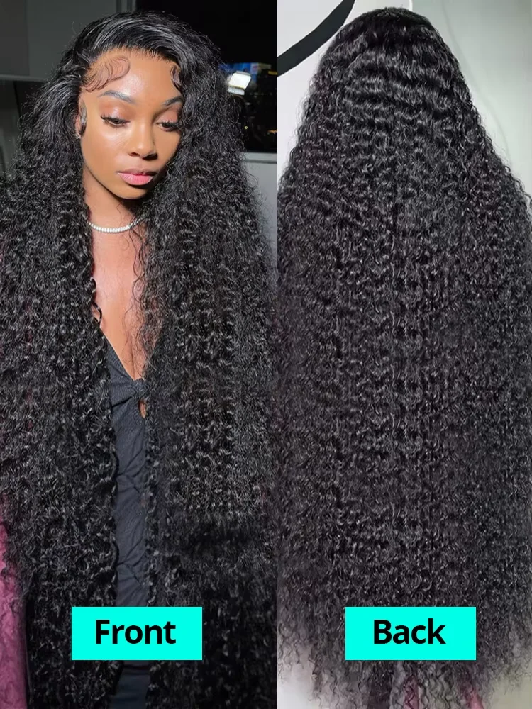 Perruques de cheveux humains longue de vague profonde 13x4 HD dentelle transparente 13x6 pour les femmes 220% densité Anaê – Image 11