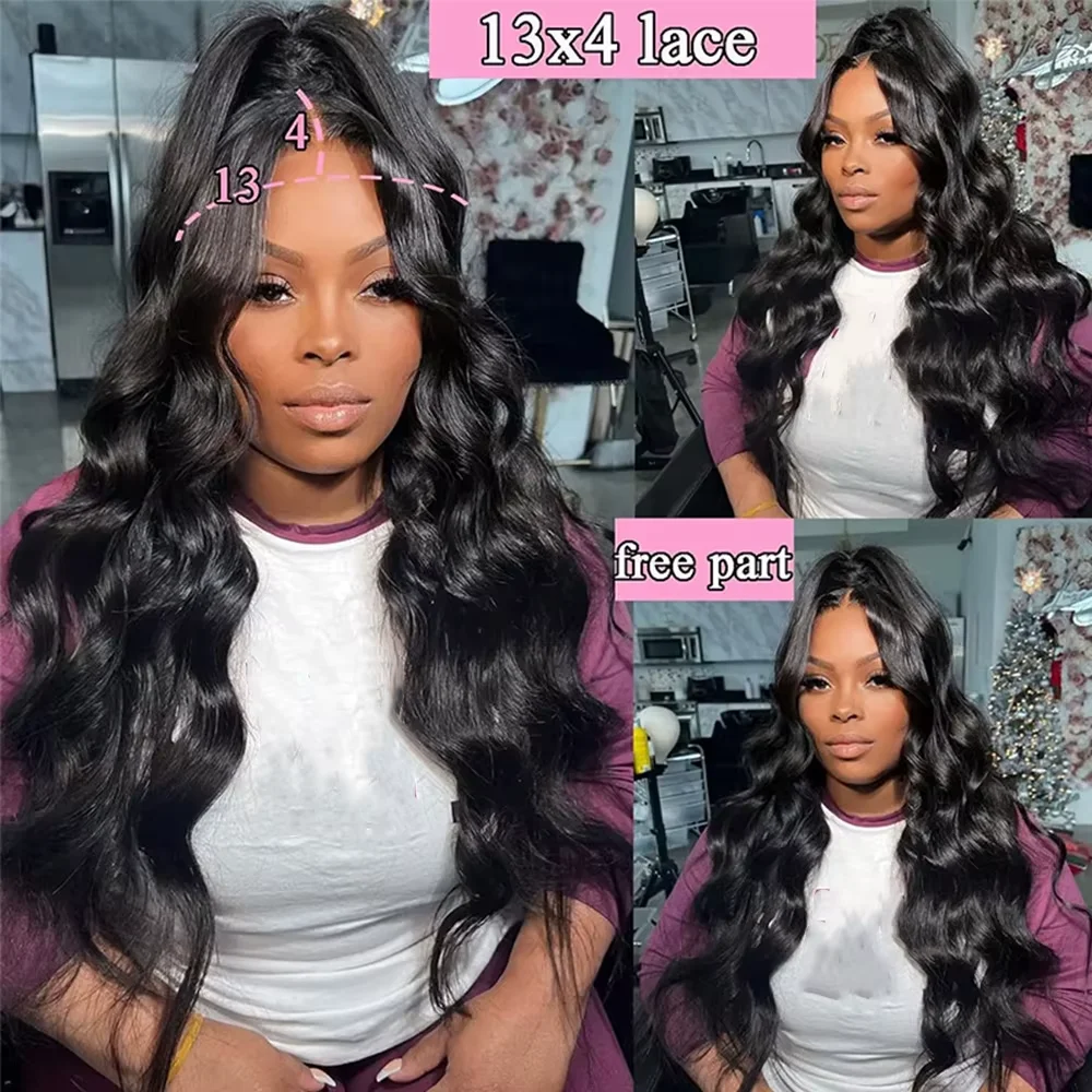 Perruque noire Lace Front naturelle péruvienne bouclée, 13x4 HD, densité 300%, pré-épilée avec Baby Hair, 13x6 – Image 7
