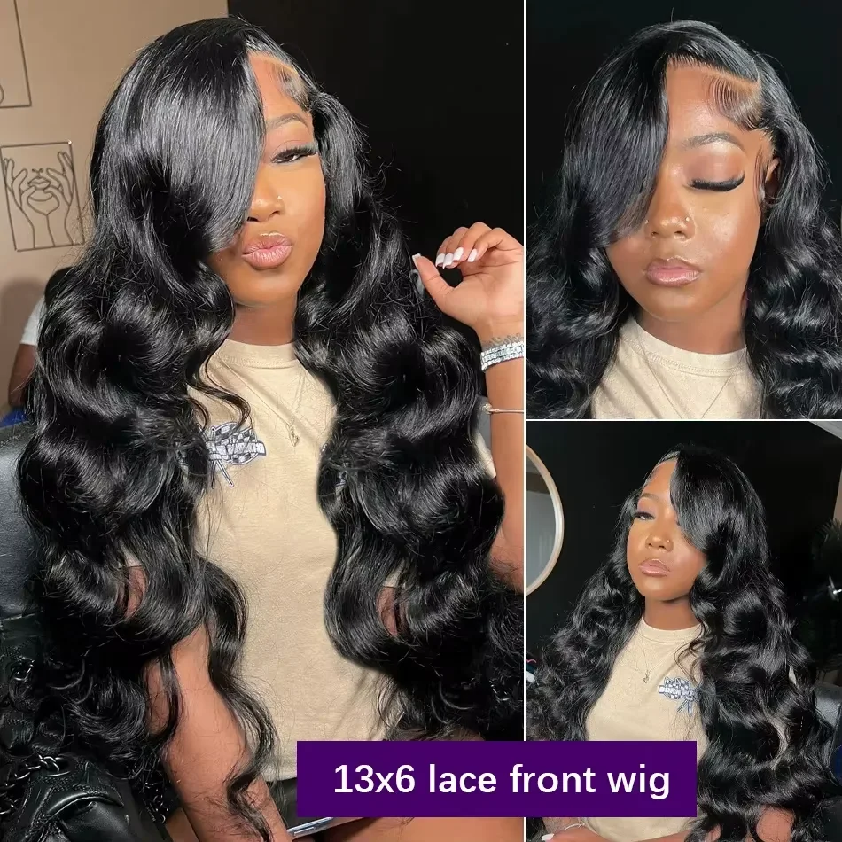 Perruque noire Lace Front naturelle péruvienne bouclée, 13x4 HD, densité 300%, pré-épilée avec Baby Hair, 13x6 – Image 4